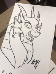 Size: 1536x2048 | Tagged: safe, artist:tonyfleecs, idw, cosmos (character), everfree northwest, sketch, solo