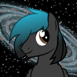 Size: 1280x1280 | Tagged: safe, oc, oc:mysterious star, pegasus, pony, galaxy, profile picture, solo, space