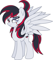 Size: 3743x4195 | Tagged: safe, artist:fuzzybrushy, oc, oc only, oc:valkyrie junkers, pegasus, pony, eye scar, movie accurate, scar, simple background, solo, transparent background