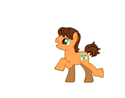 Size: 830x650 | Tagged: safe, artist:lucas_gaxiola, oc, oc only, oc:charmed clover, pony, pony creator, looking up, male, raised hoof, simple background, smiling, stallion, transparent background