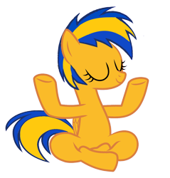 Size: 874x914 | Tagged: safe, artist:mlpfan3991, oc, oc:flare spark, pegasus, pony, eyes closed, lotus position, simple background, transparent background, yoga