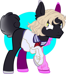 Size: 1280x1415 | Tagged: safe, artist:daydreamprince, oc, earth pony, pony, augmented tail, base used, clothes, male, shirt, solo, stallion