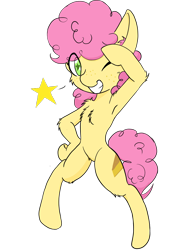 Size: 1536x2048 | Tagged: safe, artist:steelsoul, li'l cheese, the last problem, ambiguous gender, armpits, bipedal, chest fluff, foal, simple background, solo, wingding eyes