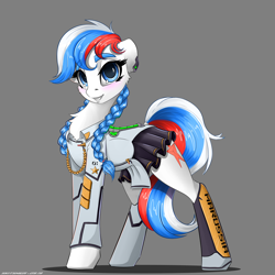 Size: 3000x3000 | Tagged: safe, artist:skitsroom, oc, oc only, oc:marussia, pony, captain, clothes, digital art, female, mare, nation ponies, russia, simple background, solo