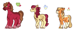 Size: 4776x1937 | Tagged: safe, artist:grateful-dead-raised, apple bloom, applejack, big macintosh, earth pony, pony, redesign