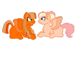 Size: 1024x768 | Tagged: safe, artist:glamgoria-morose, oc, oc only, oc:bumper car, oc:humming bee, pegasus, pony, magical lesbian spawn, offspring, parent:scootaloo, parent:zippoorwhill, siblings, twins