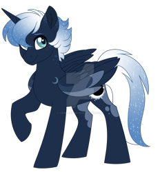 Size: 1024x1105 | Tagged: safe, artist:azure-art-wave, oc, oc:ganymede, alicorn, pony, deviantart watermark, male, obtrusive watermark, simple background, solo, stallion, transparent background, watermark