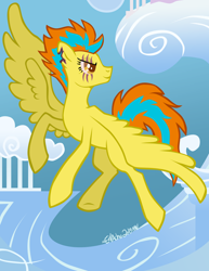 Size: 1280x1656 | Tagged: safe, artist:eevachu, oc, oc only, oc:treble fire, pegasus, pony, female, mare, solo