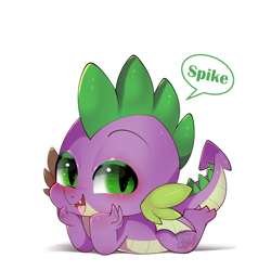 Size: 800x800 | Tagged: safe, artist:snow angel, spike, dragon, claws, cute, looking at you, male, solo, spikabetes, winged spike