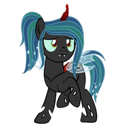 Size: 2000x2000 | Tagged: safe, artist:magicpebbles, oc, oc:euthymia, changepony, hybrid, base used, female, interspecies offspring, offspring, parent:king sombra, parent:queen chrysalis, parents:chrysombra, simple background, solo, transparent background
