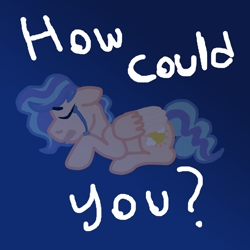 Size: 800x800 | Tagged: safe, artist:glamgoria-morose, oc, oc only, oc:summer beauty, pegasus, pony, crying, offspring, parent:applejack, parent:soarin', parents:soarinjack, sad, solo