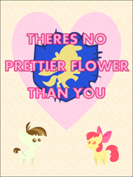 Size: 578x770 | Tagged: safe, artist:bronybyexception, apple bloom, featherweight, pony, card, featherbloom, female, male, shipping, straight