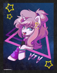 Size: 1883x2440 | Tagged: safe, artist:ciderpunk, oc, oc only, pony, unicorn, 80s, retro, retrowave, synthwave