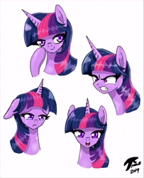 Size: 6873x8449 | Tagged: safe, artist:brekrofmadness, twilight sparkle, pony, absurd resolution, angry, crying, cute, expressions, floppy ears, happy, sad, simple background, solo, white background