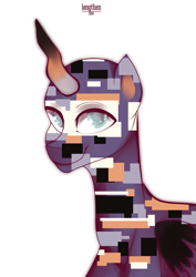 Size: 595x841 | Tagged: safe, artist:risterdus, pony, error, glitch, missingno, pokémon, ponified