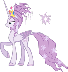 Size: 754x796 | Tagged: safe, artist:papptimea84, edit, editor:mugen kagemaru, oc, oc only, oc:harmony (heilos), alicorn, pony, alicornified, big crown thingy, cutie mark, element of magic, female, flower, flower in hair, flower in tail, jewelry, mare, ponified, race swap, raised hoof, regalia, simple background, solo, tree of harmony, white background