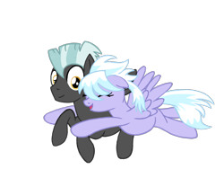 Size: 1024x768 | Tagged: safe, artist:turnaboutart, cloudchaser, thunderlane, pegasus, pony, base used, female, flying, hug, male, mare, shipping, stallion, straight, thunderchaser