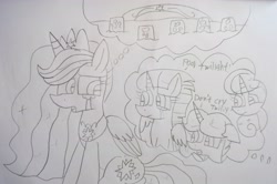 Size: 4515x2992 | Tagged: safe, artist:徐詩珮, fizzlepop berrytwist, glitter drops, princess twilight 2.0, spring rain, tempest shadow, twilight sparkle, twilight sparkle (alicorn), alicorn, pony, the last problem, alicornified, crying, female, glittercorn, glitterlight, glittershadow, lesbian, lineart, older, older glitter drops, older spring rain, older tempest shadow, older twilight, polyamory, race swap, shipping, sprglitemplight, springcorn, springdrops, springlight, springshadow, springshadowdrops, tempesticorn, tempestlight, traditional art