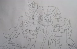 Size: 4664x2992 | Tagged: safe, artist:徐詩珮, fizzlepop berrytwist, glitter drops, princess twilight 2.0, spring rain, tempest shadow, twilight sparkle, twilight sparkle (alicorn), alicorn, pony, the last problem, alicornified, crying, female, glittercorn, glitterlight, glittershadow, lesbian, lineart, older, older glitter drops, older spring rain, older tempest shadow, older twilight, polyamory, race swap, shipping, sprglitemplight, springcorn, springdrops, springlight, springshadow, springshadowdrops, tears of joy, tempesticorn, tempestlight, traditional art