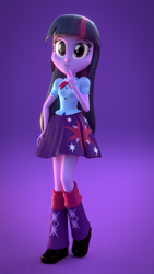 Size: 1080x1920 | Tagged: safe, artist:creatorofpony, artist:rjrgmc28, twilight sparkle, twilight sparkle (alicorn), alicorn, equestria girls, 3d, blender, solo