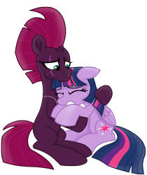 Size: 9450x11242 | Tagged: safe, artist:ejlightning007arts, tempest shadow, twilight sparkle, twilight sparkle (alicorn), alicorn, pony, unicorn, broken horn, crying, female, horn, lesbian, shipping, tempestlight