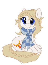 Size: 2912x3992 | Tagged: safe, artist:mjangelvortex, derpibooru exclusive, oc, oc only, oc:solveig, earth pony, pony, 2020 community collab, accessory, braid, braided tail, clothes, derpibooru community collaboration, digital art, female, gift art, happy, mane, mare, scarf, simple background, sitting, smiling, solo, tail, transparent background