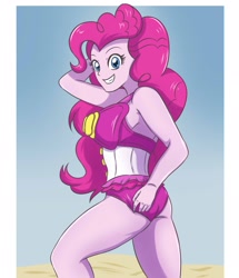 Size: 1771x2055 | Tagged: safe, artist:sumin6301, pinkie pie, better together, equestria girls, adorasexy, ass, balloonbutt, butt, clothes, cute, female, sexy, smiling, solo, swimsuit