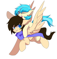 Size: 1200x1230 | Tagged: safe, artist:zero00, oc, oc only, oc:mhhao, oc:seablue storm, earth pony, pegasus, pony, 2020 community collab, derpibooru community collaboration, female, flying, simple background, transparent background