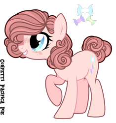 Size: 2197x2333 | Tagged: safe, artist:sweet-psycho-uwu, oc, oc:confetti pacifica, earth pony, pony, female, mare, offspring, parent:cheese sandwich, parent:pinkie pie, parents:cheesepie, simple background, solo, transparent background