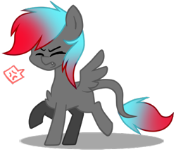 Size: 479x414 | Tagged: safe, artist:shyshella, oc, oc only, pegasus, pony, angry, digital art, eyes closed, gradient mane, simple background, solo, transparent background