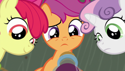 Size: 1920x1080 | Tagged: safe, screencap, apple bloom, scootaloo, sweetie belle, pony, the last crusade, bottle, cutie mark crusaders