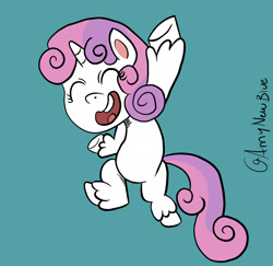 Size: 1536x1494 | Tagged: safe, sweetie belle, pony, unicorn, my little pony: pony life, female, filly, fun, jumping, my little pony: po, solo