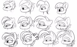 Size: 3900x2400 | Tagged: safe, artist:flufflepimp, pony, female, learning to draw, lineart, mare, simple background, sketch, sketch dump, white background