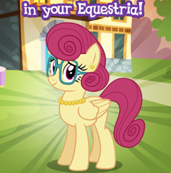 Size: 588x596 | Tagged: safe, screencap, posey shy, pony, gameloft, glasses, jewelry, meme, necklace, pearl necklace, wow! glimmer