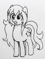 Size: 1306x1703 | Tagged: safe, artist:ch-chau, oc, earth pony, pony, monochrome, solo