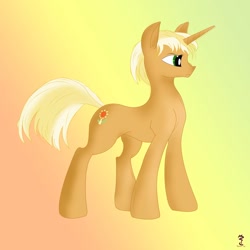 Size: 894x894 | Tagged: safe, artist:lunarangelussenexiss, sunflower spectacle, pony, unicorn, female, gradient background, mare, solo