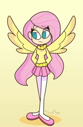 Size: 676x1024 | Tagged: safe, artist:cess_maga, fluttershy, human, humanized, long socks