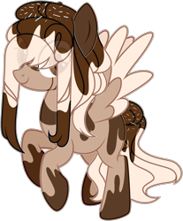 Size: 1777x2147 | Tagged: safe, artist:vikthepony, oc, chocolate pony, food pony, pegasus, pony, base used, female, mare, simple background, solo, transparent background