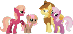 Size: 1024x485 | Tagged: safe, artist:camomiie, braeburn, cheerilee, pony, cheerburn, family, female, male, parent:braeburn, parent:cheerilee, parents:cheerburn, shipping, straight