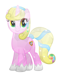 Size: 1024x1310 | Tagged: safe, artist:meteor-spark, oc, oc only, oc:rainbow heart, crystal pony, pony, crystal empire, crystalline, crystallized, glow, shiny, simple background, solo, transparent background