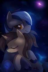 Size: 1695x2564 | Tagged: safe, artist:si1vr, oc, oc only, pony, couple, cute, night, shipping