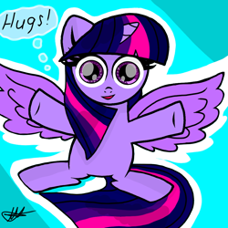 Size: 1000x1000 | Tagged: safe, artist:katya, twilight sparkle, twilight sparkle (alicorn), alicorn, pony, cute, solo, uncanny valley, young