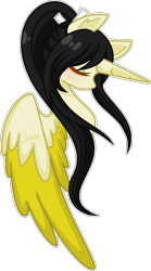 Size: 400x721 | Tagged: safe, artist:t-aroutachiikun, oc, alicorn, pony, alicorn oc, bust, eyes closed, female, mare, ponified, portrait, simple background, solo, taroutachi, transparent background, two toned wings, wings