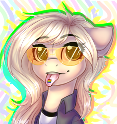 Size: 1200x1271 | Tagged: safe, artist:falafeljake, oc, oc only, oc:linen flair, earth pony, pony, drugs, femboy, gay, lsd, male, pride, solo, stallion