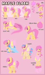 Size: 1600x2667 | Tagged: safe, artist:crystal-tranquility, oc, oc only, oc:maple bloom, crystal pony, moth, mothpony, original species, pony, equestria girls, baby, baby pony, clothes, crystallized, dress, female, filly, gala dress, male, reference sheet, rosy maple moth, rule 63, simple background, transparent background
