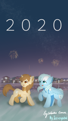 Size: 1080x1920 | Tagged: safe, artist:ice crystal, artist:winter comes, oc, oc:ice crystal, oc:winter comes, best friends ever, new year's day of 2020, work of joint authorship