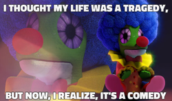 Size: 600x352 | Tagged: safe, gummy, hello pinkie pie, blank stare, clown, clown nose, joker (2019), meme