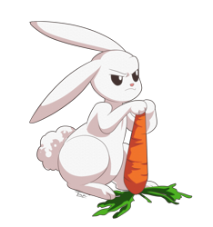 Size: 2339x2497 | Tagged: safe, artist:traupa, angel bunny, rabbit, animal, carrot, food, high res, male, raised eyebrow, simple background, solo, transparent background, unamused, vegetables