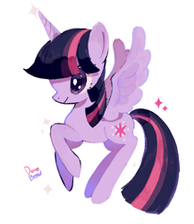 Size: 684x789 | Tagged: safe, artist:dovebread, twilight sparkle, twilight sparkle (alicorn), alicorn, pony, cute, female, mare, simple background, solo, spread wings, twiabetes, white background, wings