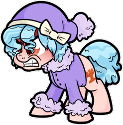 Size: 1349x1367 | Tagged: safe, artist:binkyt11, cozy glow, pegasus, pony, frenemies (episode), aggravated, angry, bow, clothes, cozy glow is best facemaker, cozy glow is not amused, crazy glow, female, filly, foal, gritted teeth, hat, imminent crying, insanity, meme, rage face, red face, simple background, solo, transparent background, white outline, winter outfit